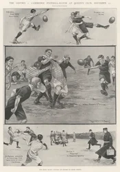 La partita di calcio Oxford contro Cambridge al Queen